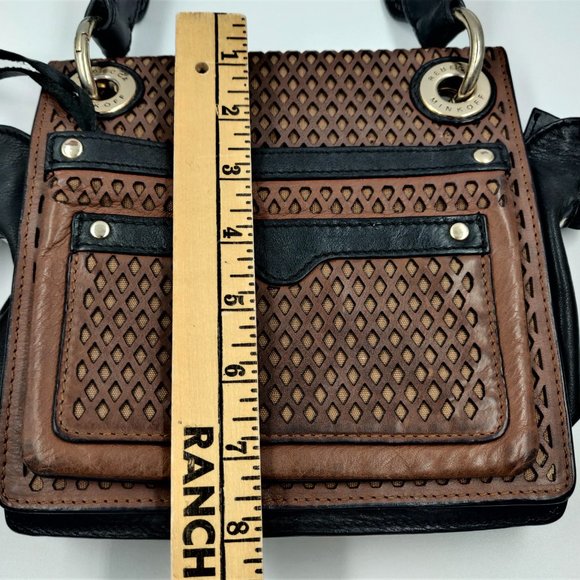 Rebecca Minkhoff Brown Black Leather Square Removeable Crossbody Handbag Purse - Picture 12 of 12